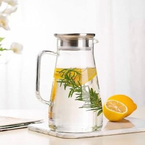 Jarra Vidro Borosilicato 1,5l C/ Tampa De Aço Inox - Adl0218