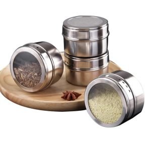 Porta Temperos Condimentos Magnético Inox 3 Peças
